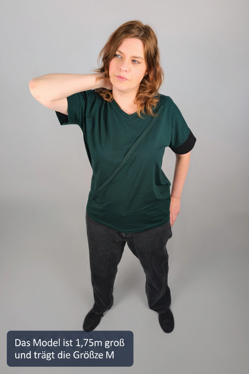Schwertkämpfer T-Shirt — Model Size Overlay